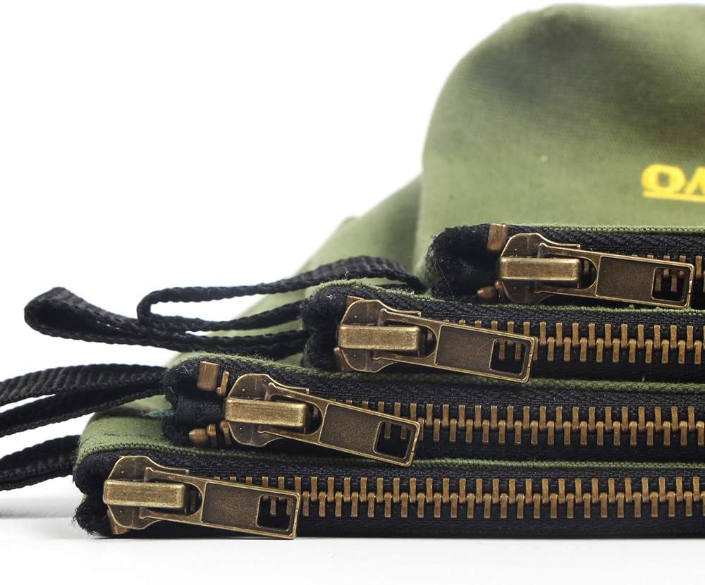 KERNOWO 4 Pack Upgrade Zipper Canvas Tool Pouch, 20 oz Heavy Duty Tool Bag, Water Resistant Utility tools Organizer, 12.75 X 8 X 2.25 inch Spacious Storage Pouches with Dependable Brass Zippers