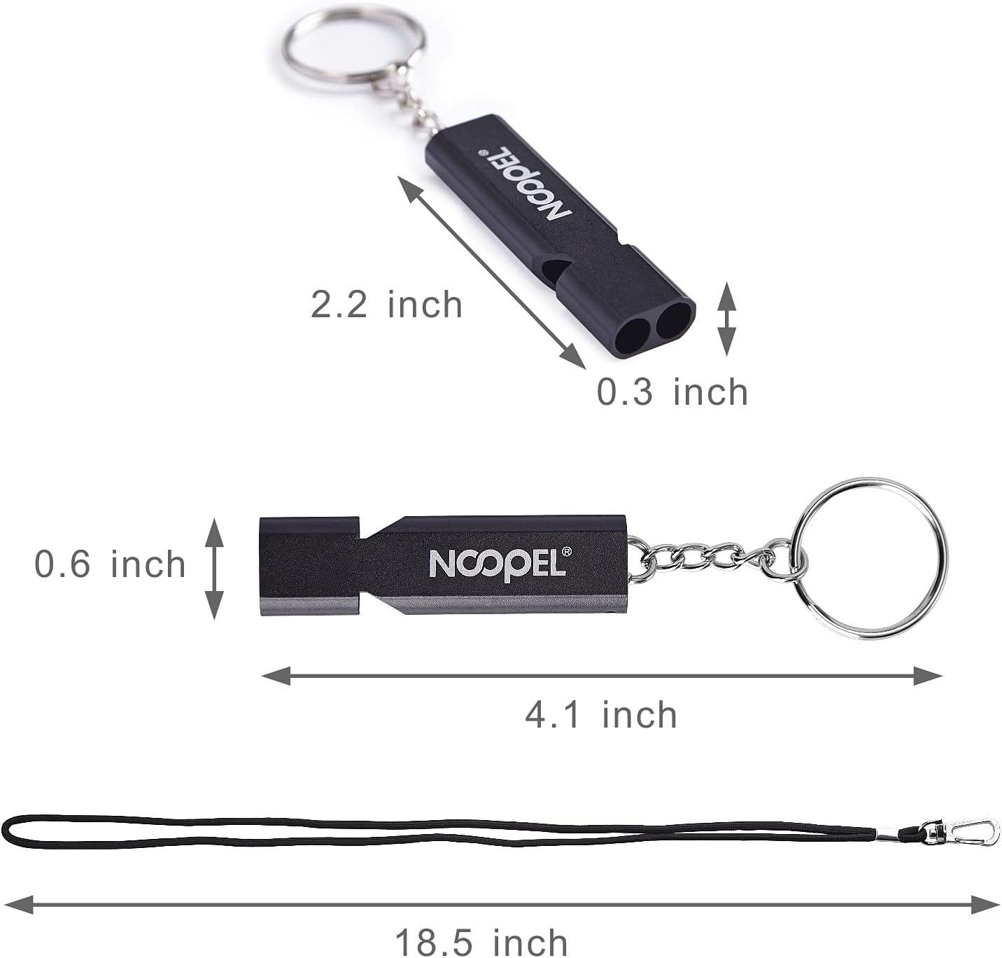 Noopel Emergency Whistles Lifeguard Safety Whistle with Lanyard and Keychain for Outdoor Camping Hiking Boating Backpacking Fishing Kayak Kids Rescue Signaling Loud Survival Whistle