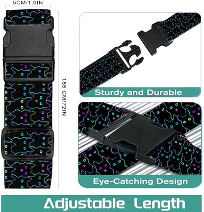 Luggage Straps for Suitcases Travel Belt Accessories, Cute Suitcase Strap, Adjustable Luggage Belt Strap, Heavy Duty with Quick-Release Buckle Luggage Strap Cute Black Cats