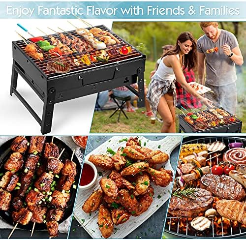Uten Charcoal Grill, BBQ Grill Folding Portable Lightweight smoker Grill