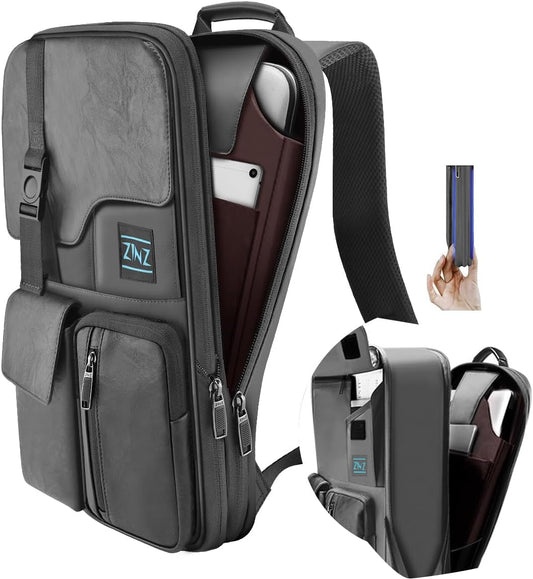 ZINZ Laptop Backpack 15 15.6 16 Inch, Expandable Computer Rucksack with Multi-Pockets Anti-Theft Travel Daypack for Men and Women,Dark Gray