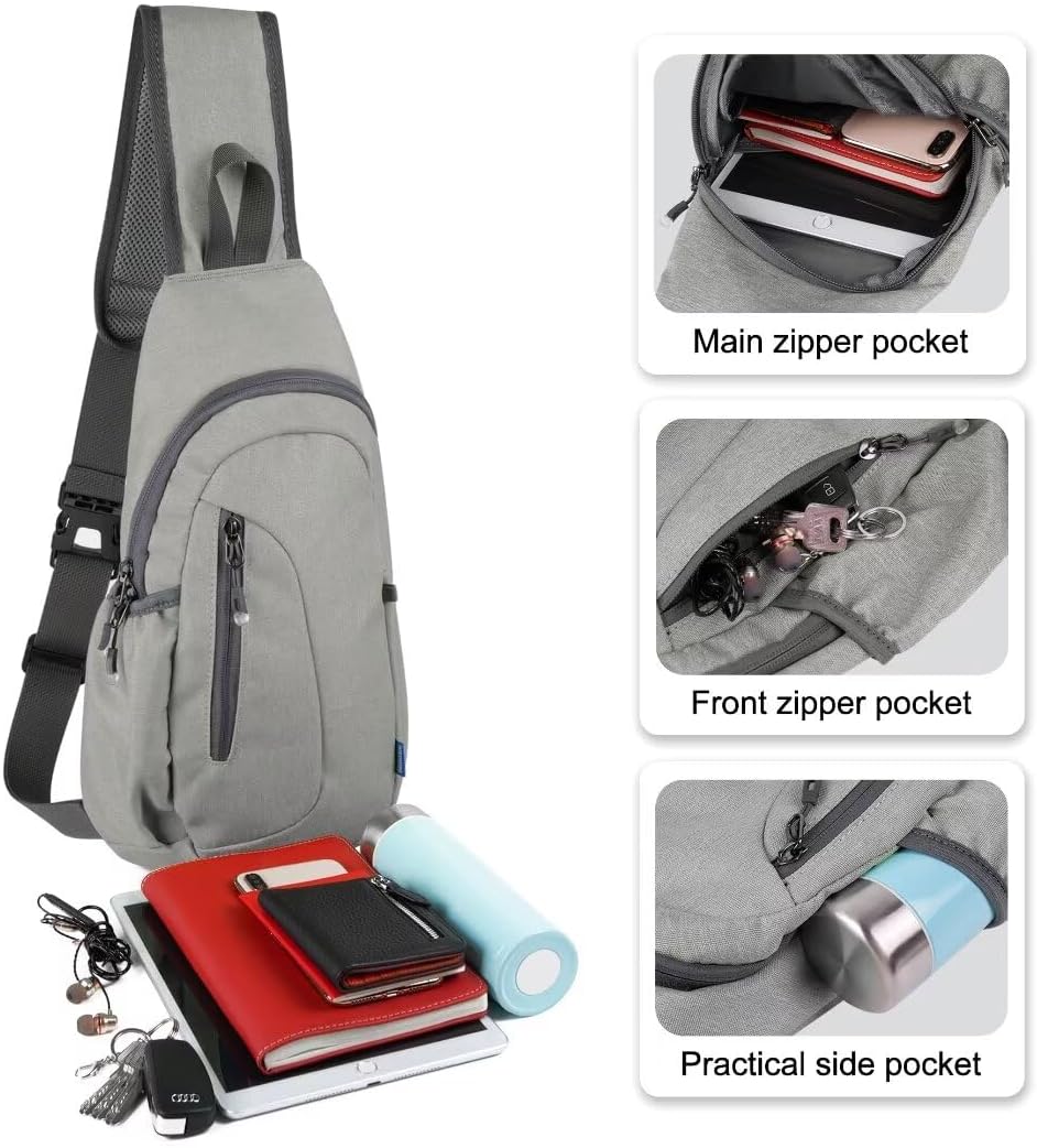 TITECOUGO Small Sling Bag, Lightweight Crossbody Backpack for Men Women, Shoulder Bag for Sports and Outdoor