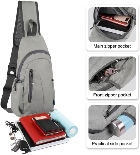 TITECOUGO Small Sling Bag, Lightweight Crossbody Backpack for Men Women, Shoulder Bag for Sports and Outdoor