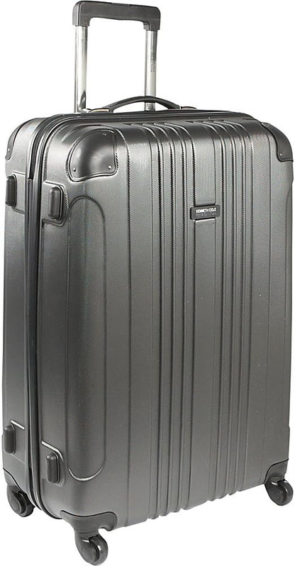 Kenneth Cole REACTION Out of Bounds Lightweight Hardshell 4-Wheel Spinner Luggage, Charcoal, 28-Inch Checked