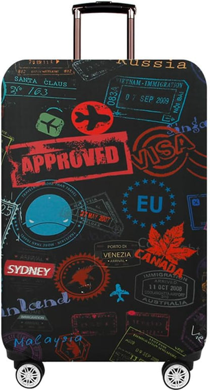 MosaiRudo Thicker Luggage Cover Elastic Suitcase Cover Protector Fits 18-32 Inch Suitcase Travel Accessories (TKM0097, S)