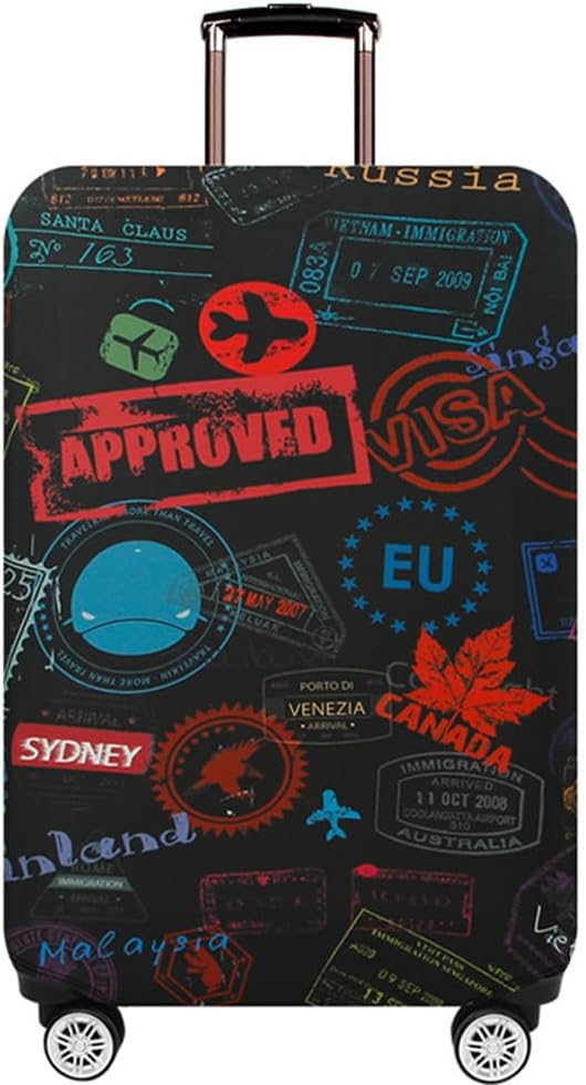 MosaiRudo Thicker Luggage Cover Elastic Suitcase Cover Protector Fits 18-32 Inch Suitcase Travel Accessories (TKM0097, S)