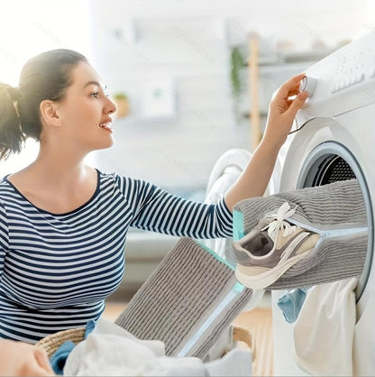 Shoes Laundry Bag Keep Shoes Clean, 2 Pcs Set - Shoe Wash Bag for Washing Machine, 360° Wrap Shoe Washing Bag for Sneakers, Boots & Delicate Footwear, Reusable Shoe Cleaning Bag (Grey)