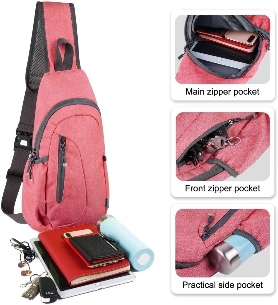 TITECOUGO Small Sling Bag, Lightweight Crossbody Backpack for Men Women, Shoulder Bag for Sports and Outdoor