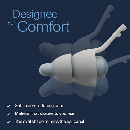 Alpine SleepDeep Mini - Soft Ear Plugs for Sleeping and Concentration - New 3D Oval Shape and Noise Reducing Gel for Better Attenuation - 27dB - Ideal for Side Sleeper - 1-Pair Reusable: S