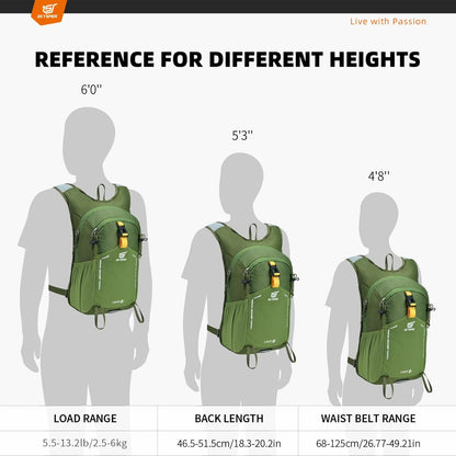 SKYSPER Small Hiking Backpack - 15L Travel Daypack Lightweight Bag Water Resistant Hiking Backpacks for Women Men