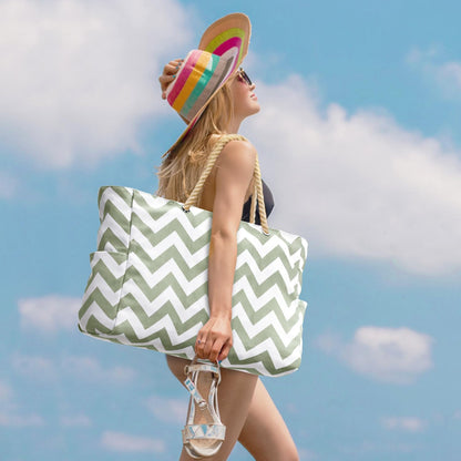 Becokan Beach Bags for Women Large Waterproof Beach Tote Bag Zipper Beach Bags Waterproof Sandproof Swim Pool Bag Large Tote