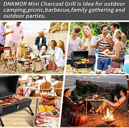 Charcoal Grill for Outdoor BBQ Smoker Portable Tabletop BBQ Grill,Black