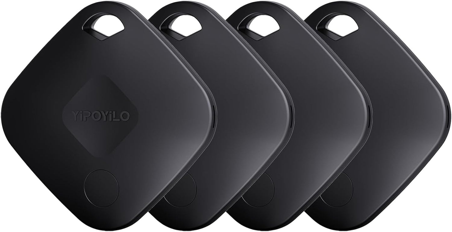Real-time Positioning Air Tracker Tag, Key Finder, Work with Google Find Hub(Only for Android, Not for iOS), Bluetooth Tracker for Luggage, Backpack etc, 4 Pack Black