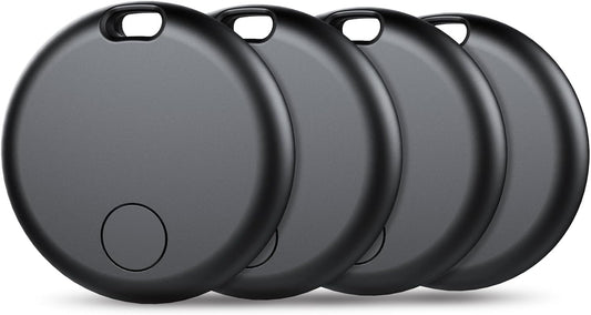 Air Tracker Tags-4 Pack: Smart Bluetooth Tracker, Item Finder Works with Apple Find My (iOS Only) App, Trakcer Tag Locator for Keys, Luggage, Satchel, Backpack etc. (Not for Android Devices)