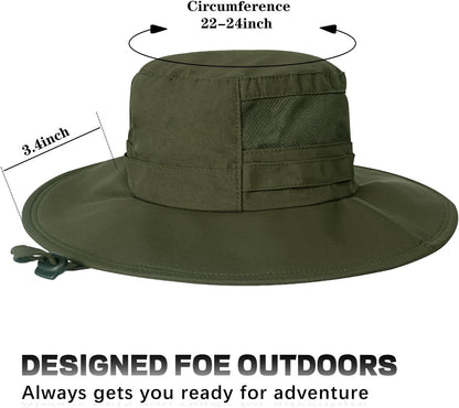 Sun Hat for Men/Women, UPF 50+ Fishing Hat,Waterproof Wide Brim Bucket Hat Foldable Boonie Hat for Hiking Garden Safari Beach