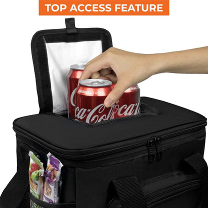 OPUX Soft Cooler Bag, Insulated Collapsible Lunch Cooler Bag for Men Work Camping Beach Travel, Portable Soft Sided Leakproof Waterproof Large Lunch Bag Box with Shoulder Strap 18 Cans, Black