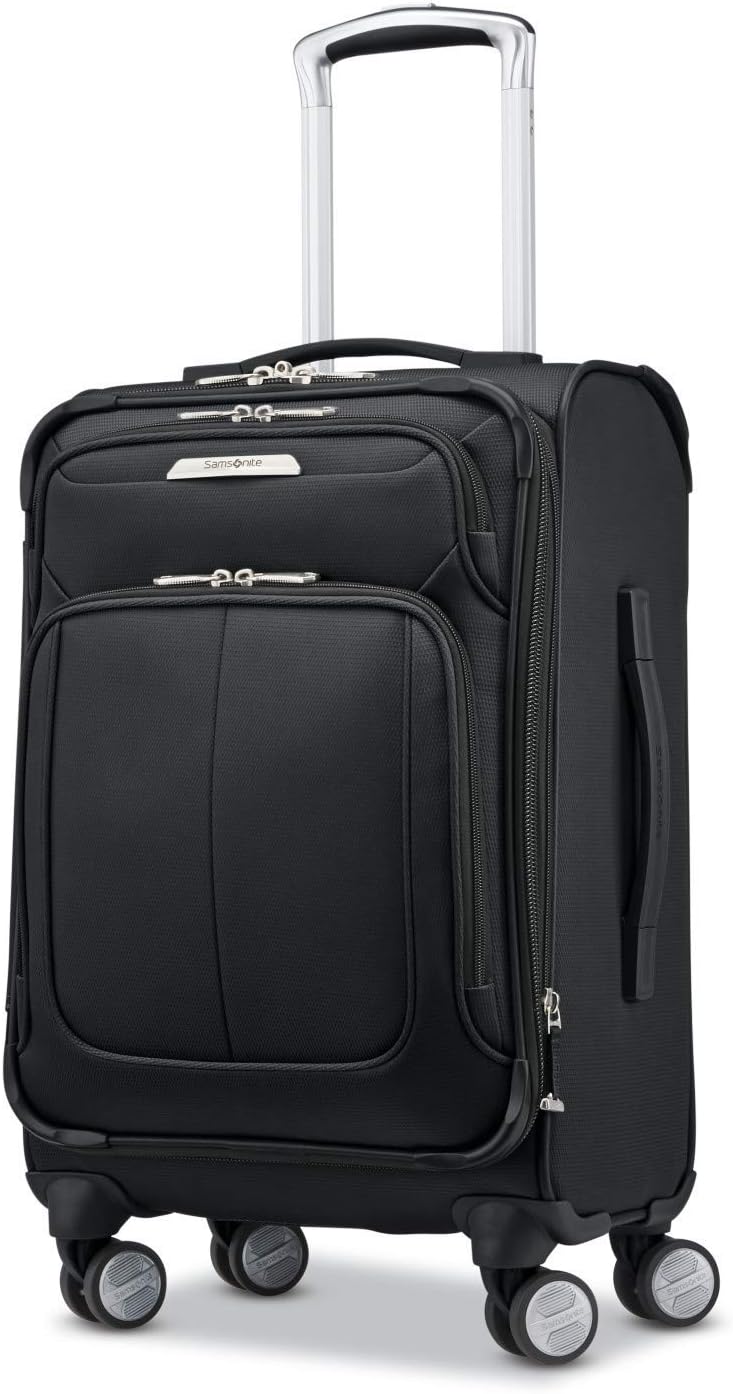 Samsonite Solyte DLX Softside Expandable Luggage with Spinner Wheels, Midnight Black, Carry-On 20-Inch