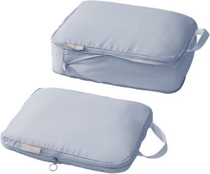tianzong Compression Packing Cubes for Suitcases, Luggage Organizer Bags Set for Travel (Blue, 2 Pack Medium)