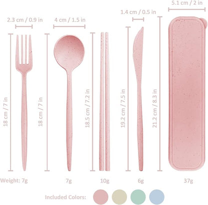 4 Sets Reusable Travel Utensils Set - Image 5