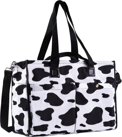 Closeable Tote Bag with 12 Pockets,Thick Bottom Support & Adjustable Strap,Water-Resistant