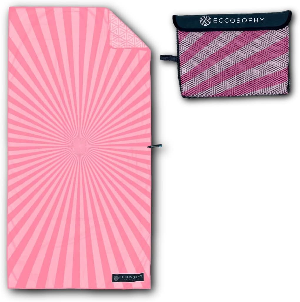 ECCOSOPHY Microfiber Beach Towel - Sand Free Towels are Quick Dry, Light Weight, Super Absorbent - Perfect Pool, Travel, Cruise, Camping Essentials - Oversized Extra Large for Adults 71x35 in