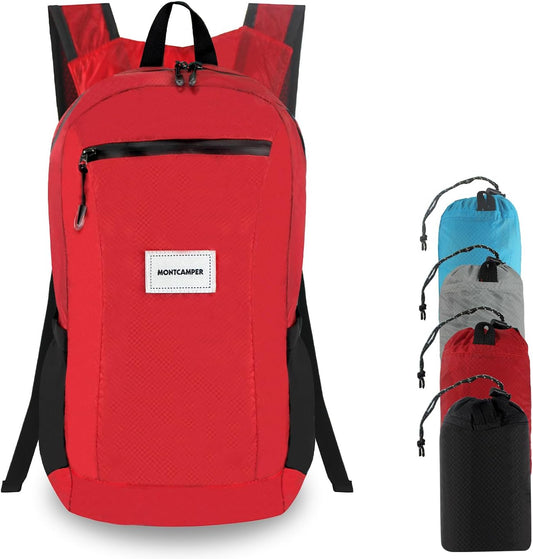 Hiking Daypack - Lightweight & Water-Resistant Portable Backpack for Travel, Camping, Outdoor Adventures(20L, red)