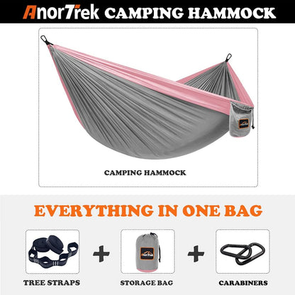 Camping Hammock, Super Lightweight Portable Parachute Hammock with Two Tree Straps Single or Double Nylon Travel Tree Hammocks for Camping Backpacking Hiking