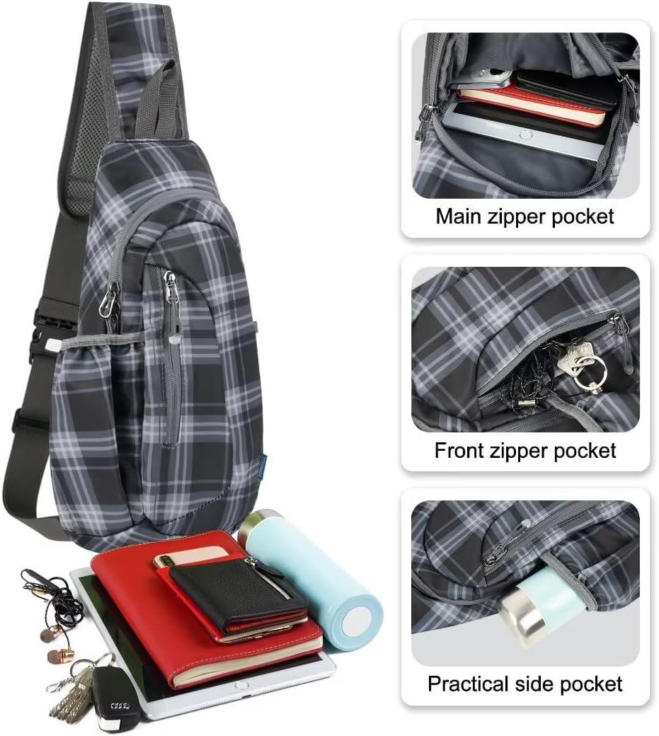 TITECOUGO Small Sling Bag, Lightweight Crossbody Backpack for Men Women, Shoulder Bag for Sports and Outdoor