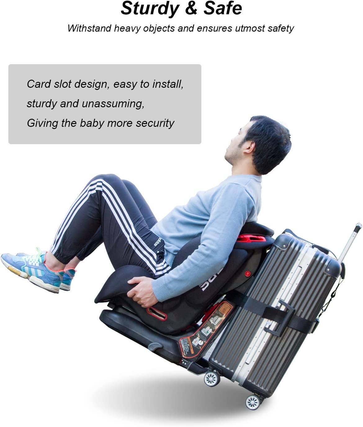 Car Seat Travel Belt to Suitcase,Car Seat Travel Strap to Convert Kid Car Seat and Carry-on Luggage into an Airport Car Seat Stroller,Safe Travel Solution for Transport