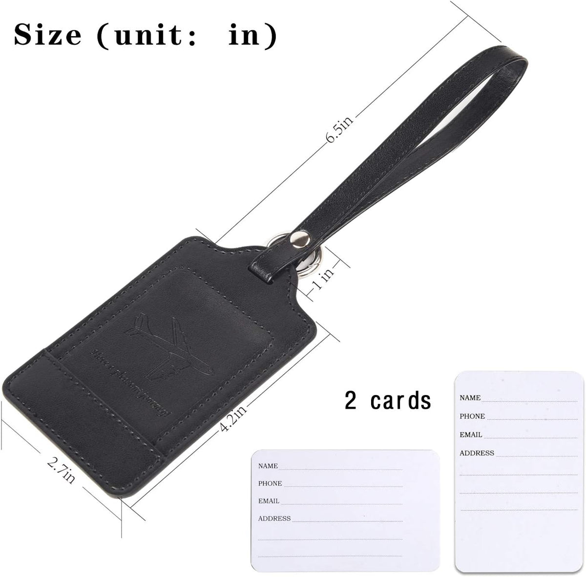Teskyer Luggage Tags, 3 Pack Premium PU Leather Luggage Tags Privacy Protection Travel Bag Labels Suitcase Tags