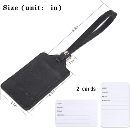 Teskyer Luggage Tags, 3 Pack Premium PU Leather Luggage Tags Privacy Protection Travel Bag Labels Suitcase Tags