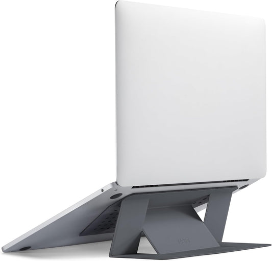 MOFT Invisible Slim Laptop Stand, Adhesive and Reusable, Adjustable Perfect Viewing Angles, Compatible with Laptops Up to 15.6", Grey