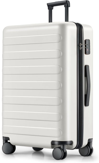 Carry on Luggage 22 X 14 X 9 Airline Approved, 20 Inch Luggage for 3-5 Days Travel, Double Spinner Wheels, 100% Hardshell PC, TSA Lock (05-Lily White (Basic), Checked 28-Inch)