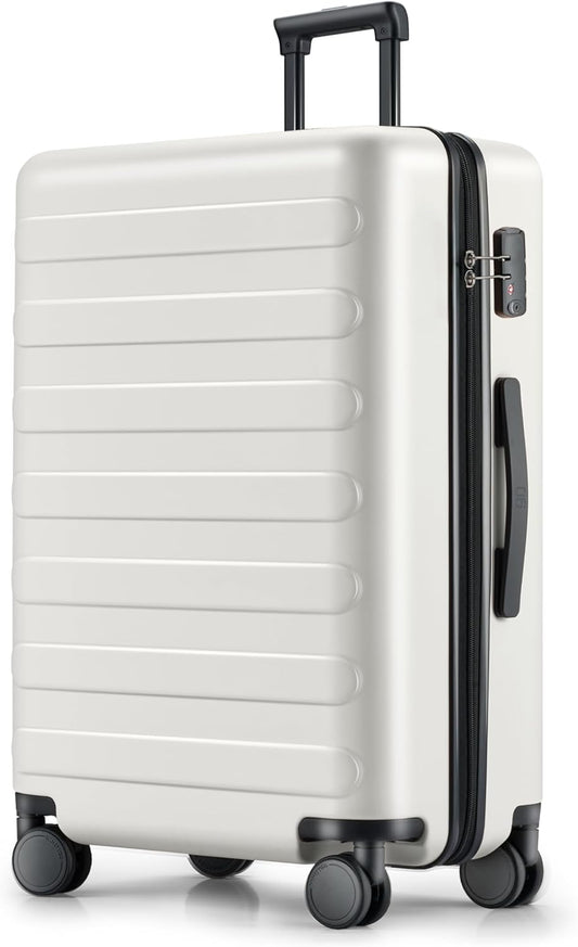 Carry on Luggage 22 X 14 X 9 Airline Approved, 20 Inch Luggage for 3-5 Days Travel, Double Spinner Wheels, 100% Hardshell PC, TSA Lock (05-Lily White (Basic), Checked 28-Inch)