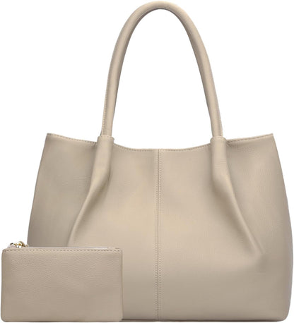 KKXIU Tote Bag for Women Vegan Leather Shoulder Purse Large Capacity Travel Bag