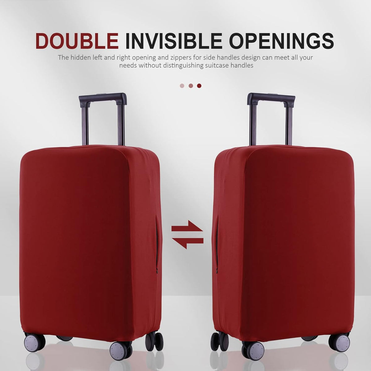 Travel Luggage Cover Suitcase Protector Scratch-Resistant Fit 19-31 Inch Suitcase, Not Included Suitcase (Claret, M(24-25 inch))