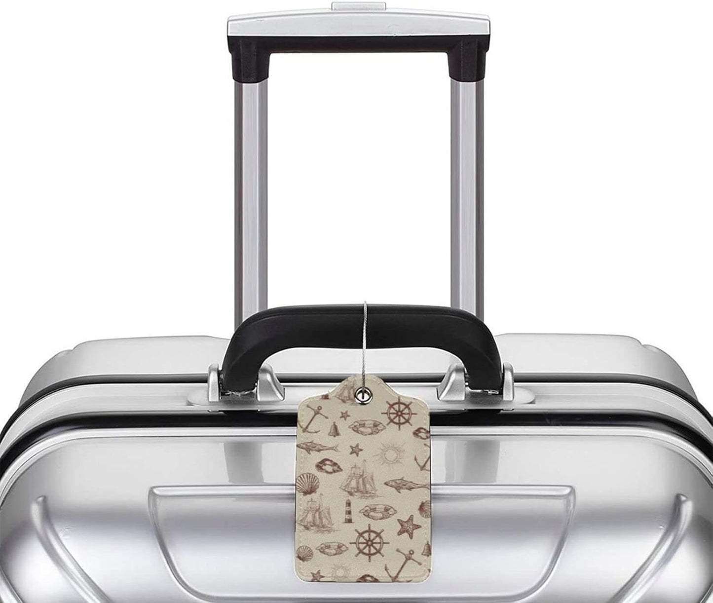 2 Pack Luggage Tag for Suitcase, Cute Unique Leather Suitcase Tags Identifiers with Privacy Name Address Labels & Durable Steel Loop for Women Men Travel