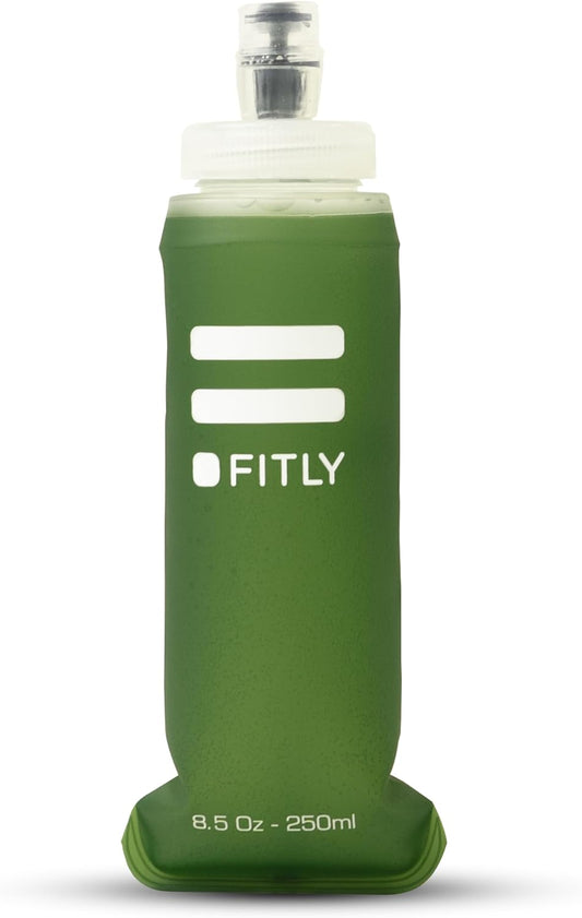 FITLY Soft Flask - Shrink As You Drink Soft Water Bottle for Hydration Pack - Folding Water Bottle Ideal for Running, Hiking, Cycling, Climbing & Rigorous Activity