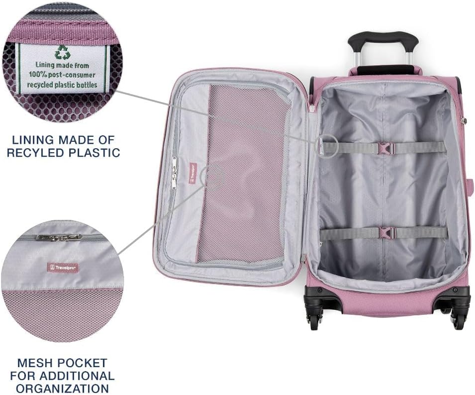 Travelpro Maxlite 5 Softside Expandable Carry-On Luggage with Spinner Wheels, Lightweight, 21-Inch — Orchid Pink Purple