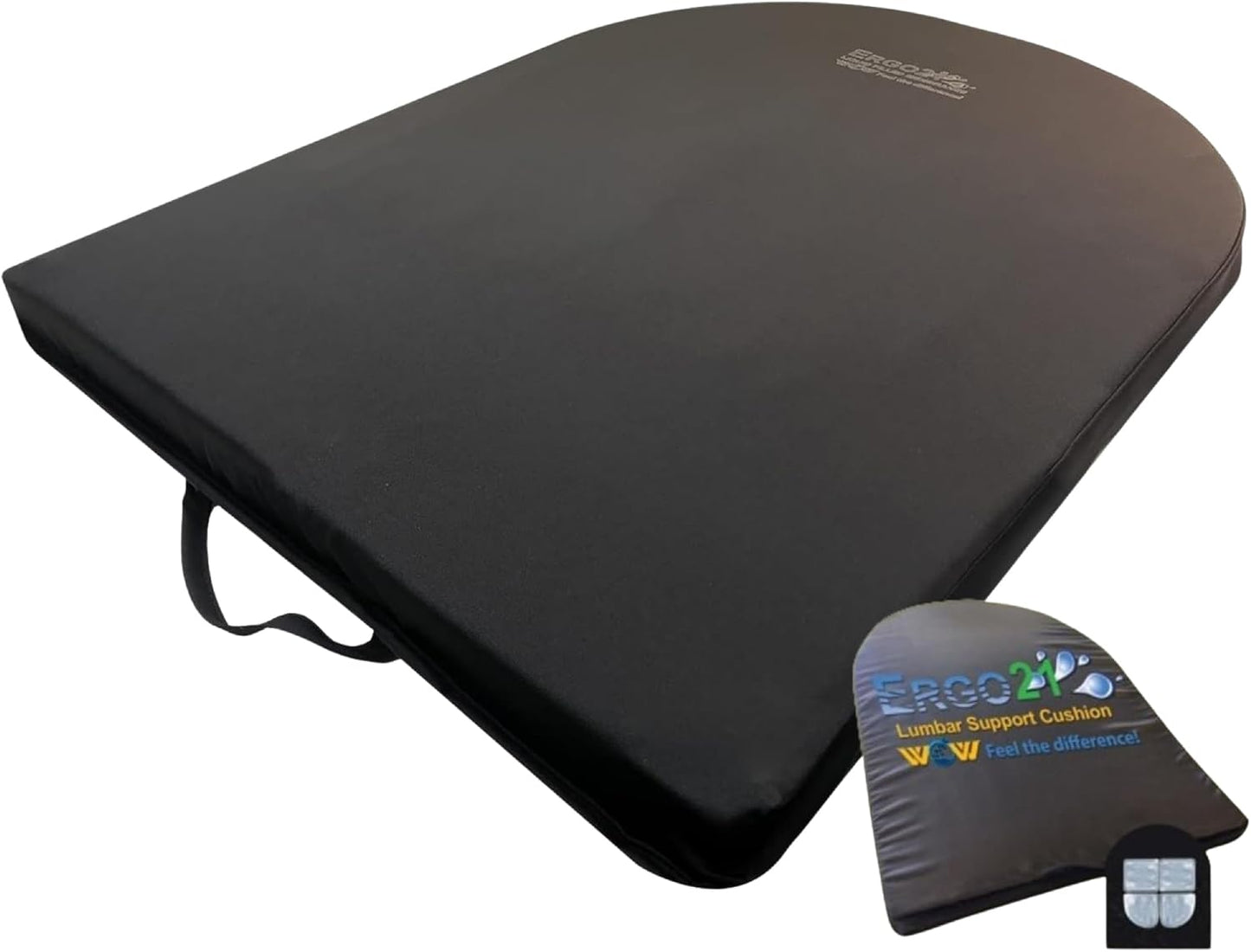 Lumbar Support Pillow for Office Chair, Car, Driving Seat, Auto, Lower Back Pain | Great Back Support with Liquid Filled Membranes | Small Size, (18" W x 18”x 1.5”)