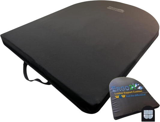 Lumbar Support Pillow for Office Chair, Car, Driving Seat, Auto, Lower Back Pain | Great Back Support with Liquid Filled Membranes | Small Size, (18" W x 18”x 1.5”)