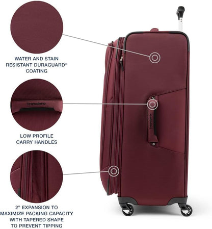 Travelpro Maxlite 5 Softside Expandable Checked Luggage with Spinner Wheels, Lightweight, 29-Inch — Burgundy