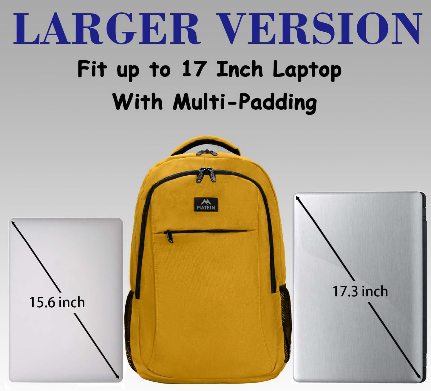 College Backpack, Extra Large TSA Friendly Carry On 17.3 Inch Laptop Backpack with USB Charging Port, Anti Theft Flight Approved Business Work Travel Computer Backpack Bagfor Women Men, Yellow