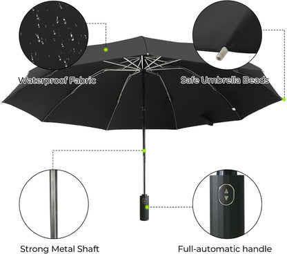 LLanxiry Compact Travel Umbrella, Mini Windproof Umbrellas for Rain & Sun, Small Lightweight Outdoor UV Umbrella, Portable Folding Umbrellas for Travel