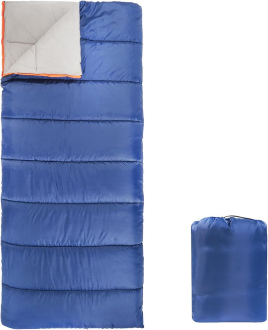 Amazon Basics 30°F Cool Weather Sleeping Bag, 75 Inches x 33 Inches, Blue