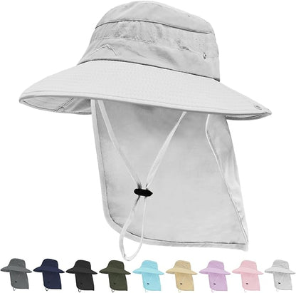 Sun Hats for Men Women, UPF50+ Protection Safari Hat, Wide Brim Fishing Hat by Rosoz