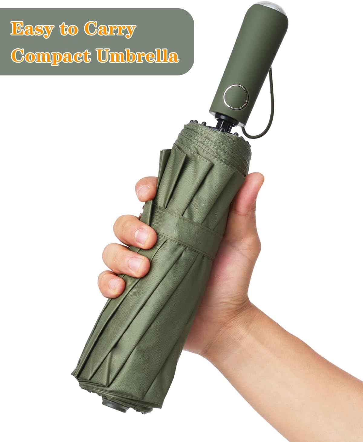 Large Double-Ribs Umbrella Automatic Folding Umbrella for Women Men, Travel, UPF 50+ UV Protection