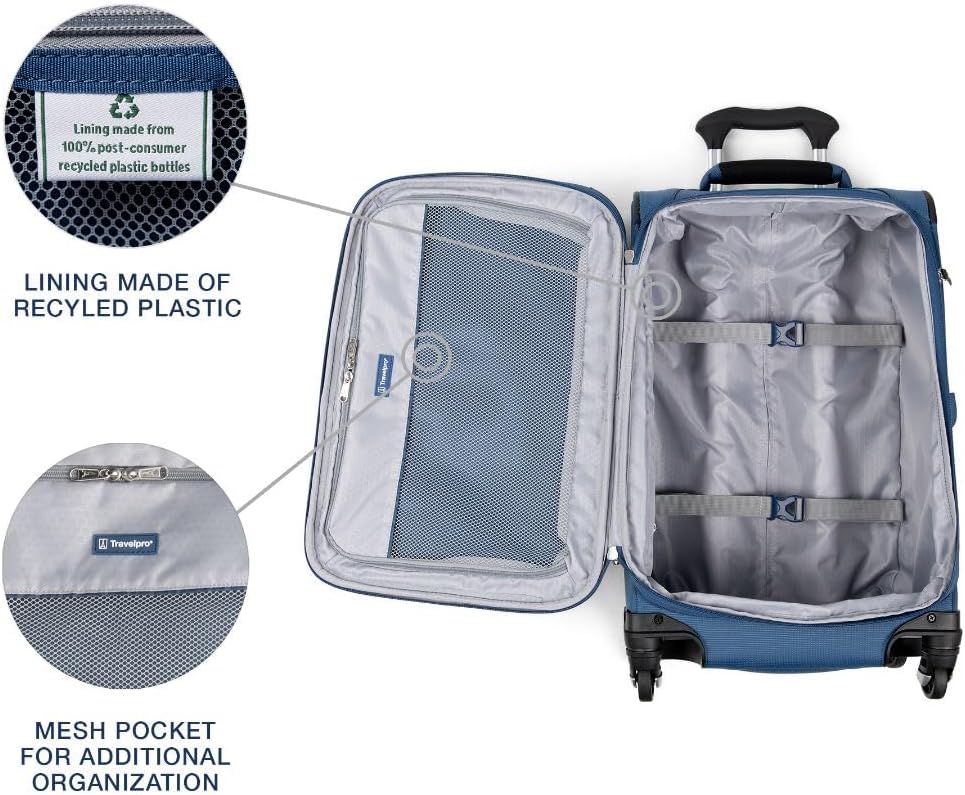 Travelpro Maxlite 5 Softside Expandable Carry-On Luggage with Spinner Wheels, Lightweight, 21-Inch —Ensign Blue