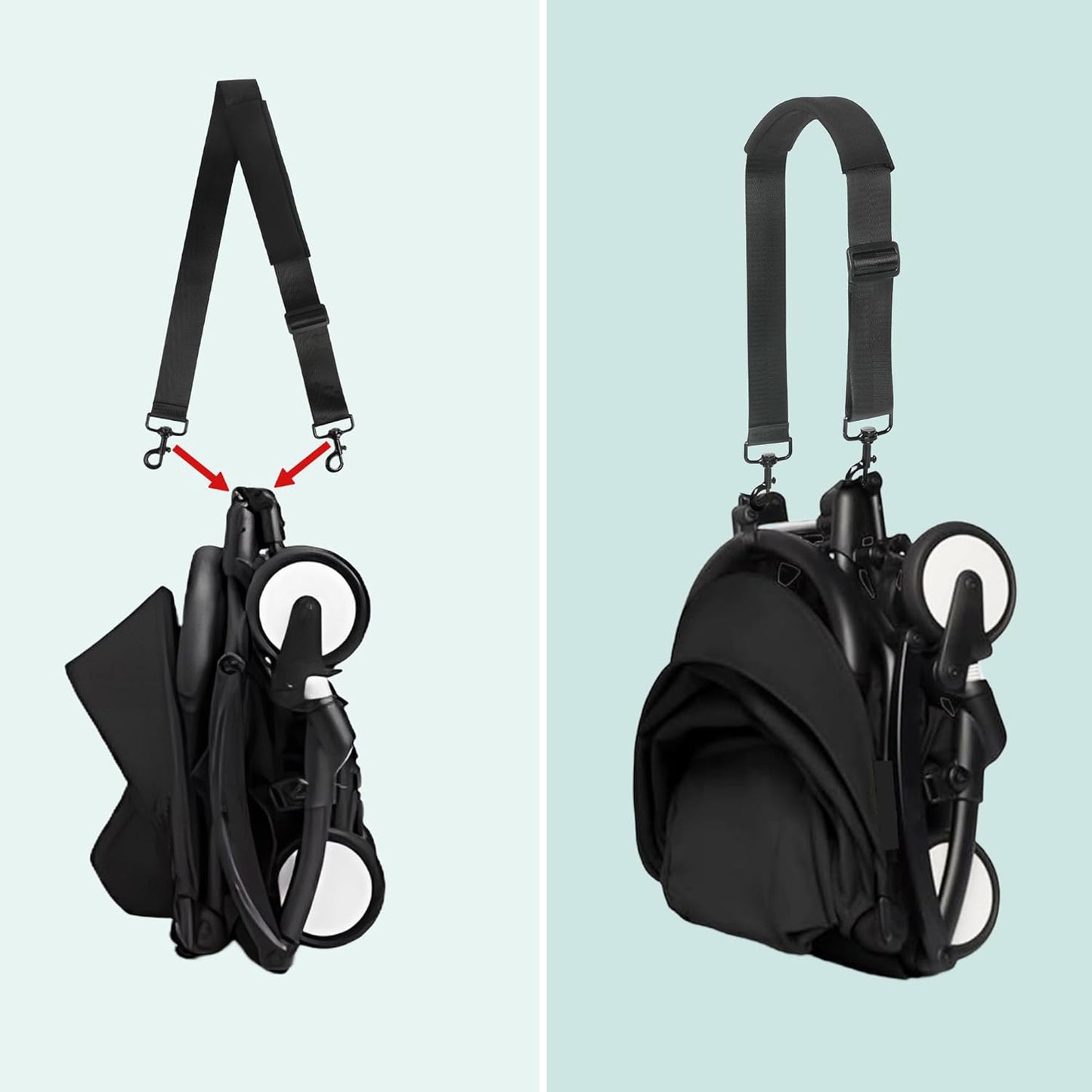 Adjustable Stroller Straps for Babyzen Yoyo yoyo2, Stroller Carry Strap for Gifts, Parents, Travel, Outdoor, Airplane Travel