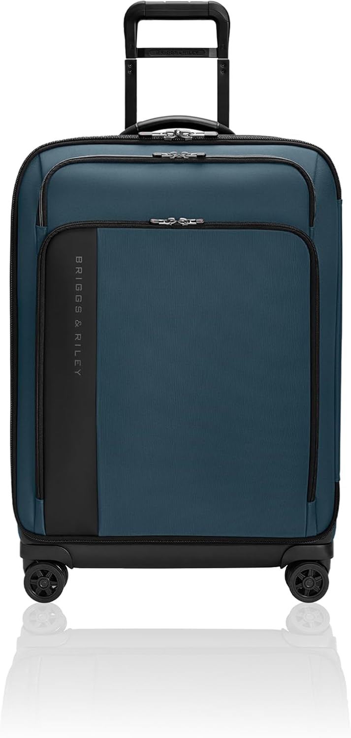 Briggs & Riley 26" Medium Expandable Spinner - Checked Luggage for Travel, Suitcases with Wheels, Softside Rolling Bag for Men & Women - ZDX Collection, Ocean